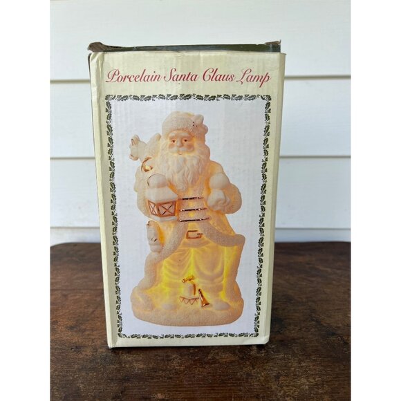 Vintage Porcelain Santa Claus Lamp With Light & Bells Included E3 - Picture 1 of 5